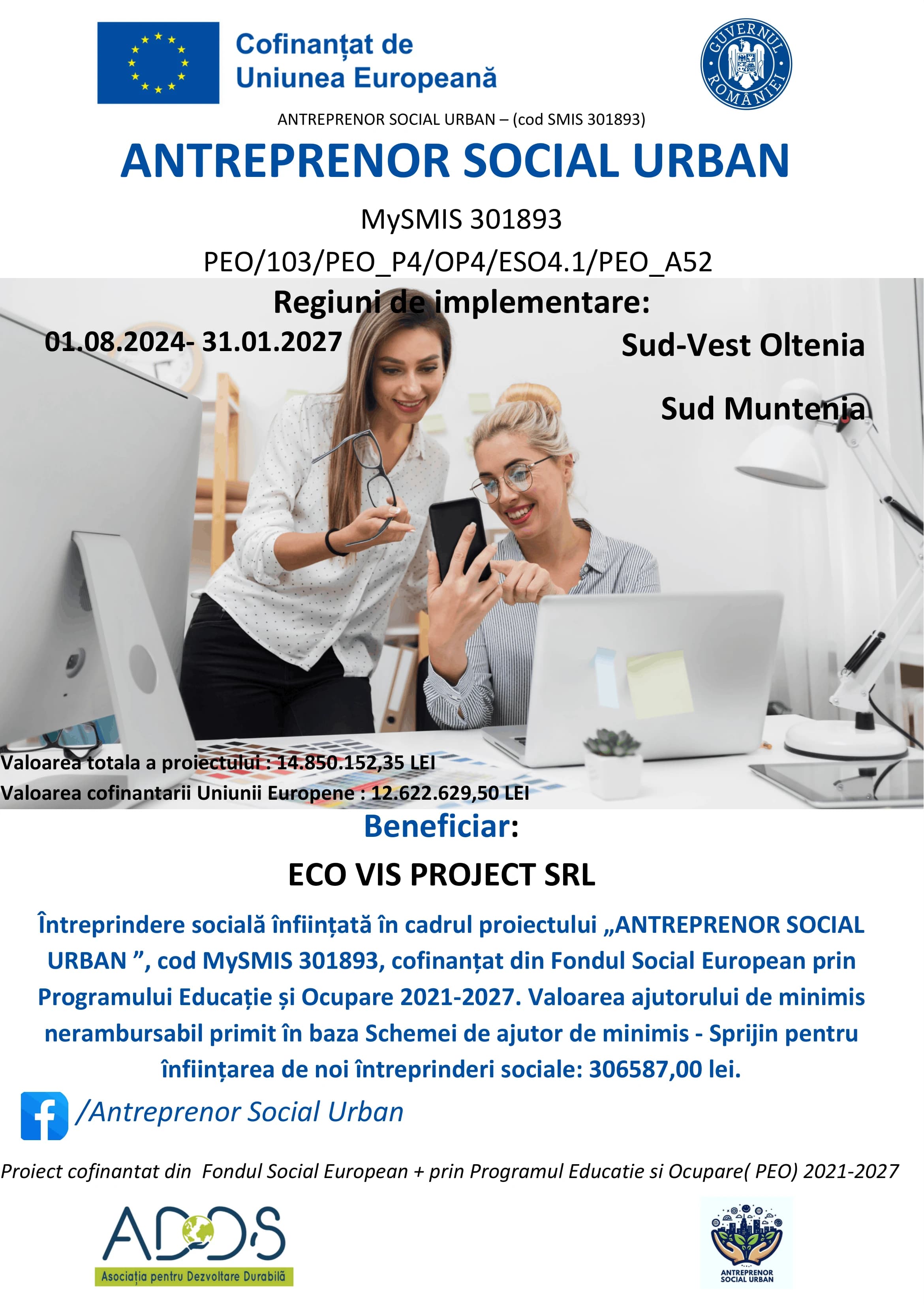 Banner oficial ANTREPRENOR SOCIAL URBAN – MySMIS 301893